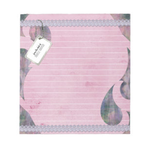 Bloco De Notas Abstrato rosa-rosa moderno em linhaço