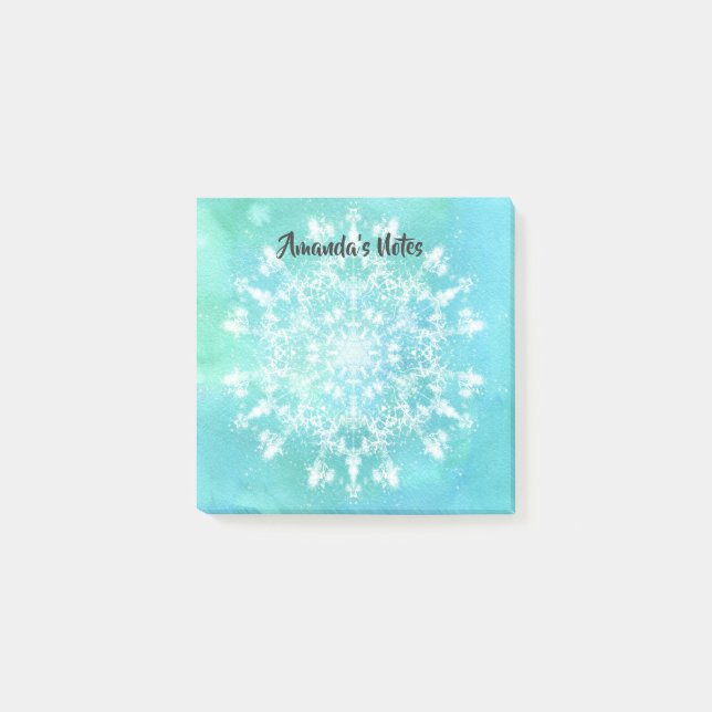 Bloco De Notas Abstrato Snowflake (Frente)