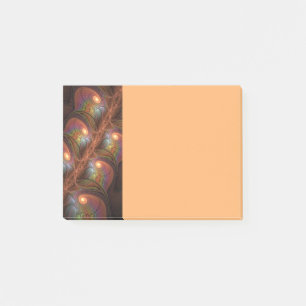 Bloco De Notas Abstrato Trippy Marrom Fluorescente Colorido Fract