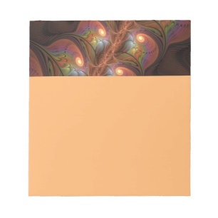 Bloco De Notas Abstrato Trippy Marrom Fractal Fluorescente Colori