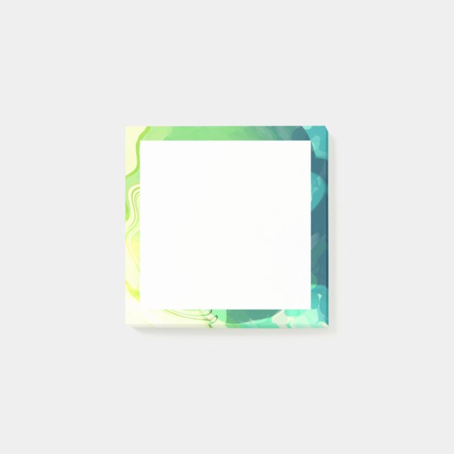 Bloco De Notas Abstrato Verde Azul (Frente)