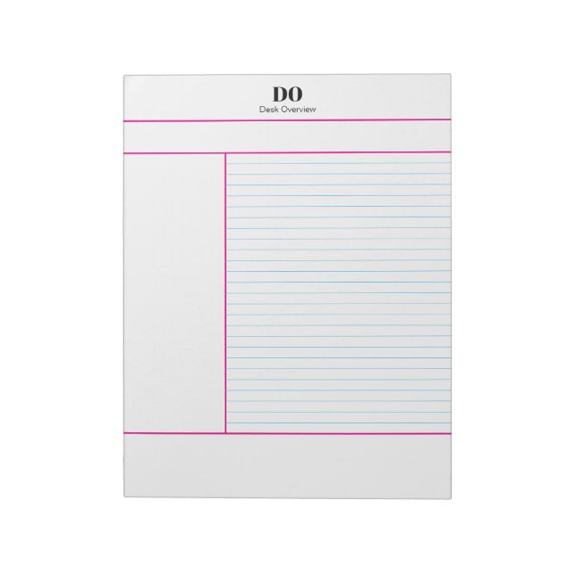 Bloco De Notas Academic School Monogram Name Lecture Notepad (Invertido)