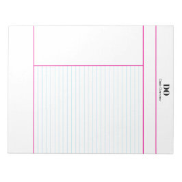 Bloco De Notas Academic School Monogram Name Lecture Notepad