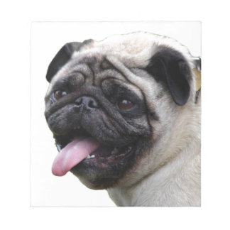 Bloco De Notas Acessórios de foto do Pug branco atraente, adicion