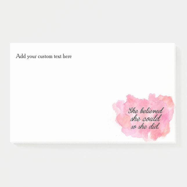 Bloco De Notas Acreditou que poderia assim que fez - rosa da (Frente)