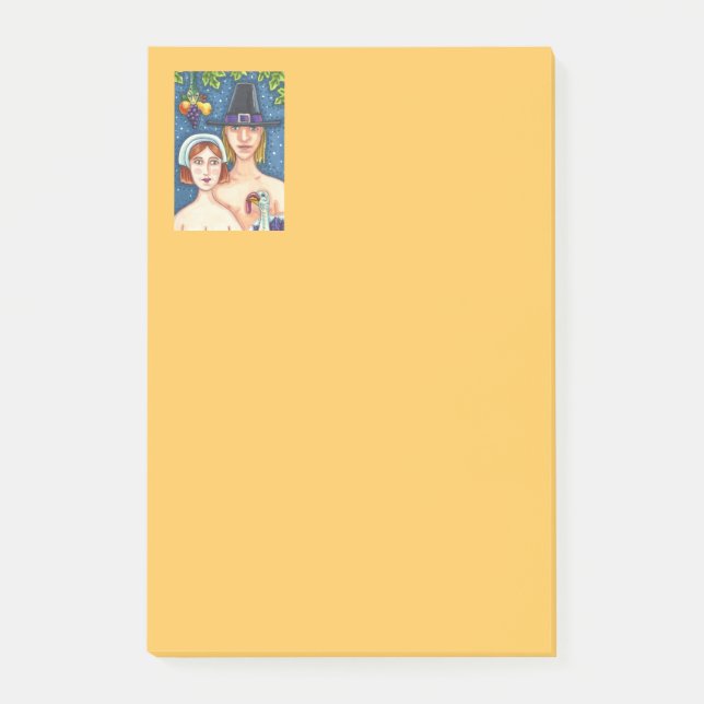 BLOCO DE NOTAS ADAM & EVE PILGRIMS, BIBLICAL WHIMSY AGRADECIMENTO (Frente)