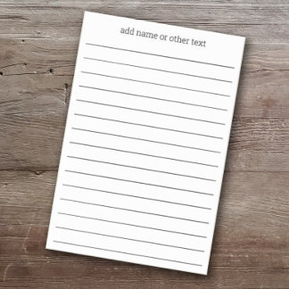 Bloco De Notas Add Name - Simple Serif Font with lines - gray