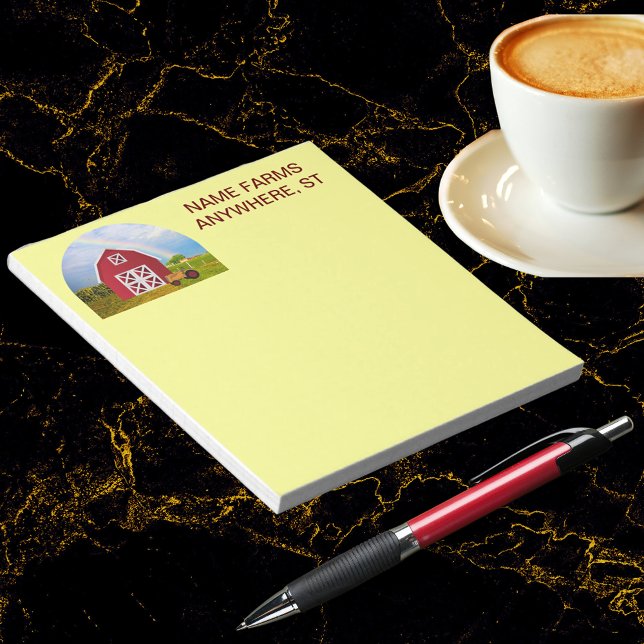 Bloco De Notas Add Your Name to Red Barn with Blue Sky (Add Your Name to Red Barn with Blue Sky Notepad)