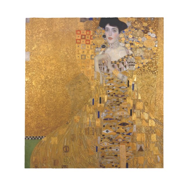 Bloco De Notas Adele, A Senhora no Dourado - Gustav Klimt (Frente)