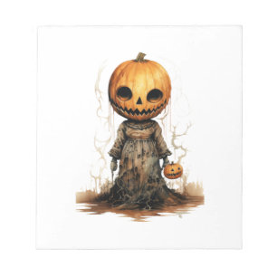 Bloco De Notas Adesivo de Halloween Boneca Abóbora