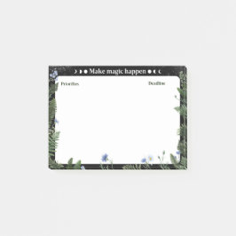 Bloco de Notas Adesivo de Produtividade Floral Esc