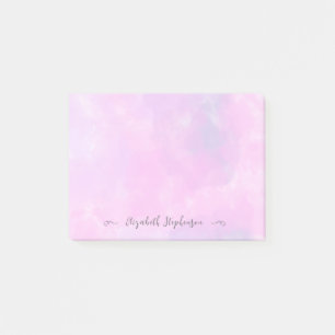 Bloco De Notas Adesivo personalizado cor-de-rosa feminino de aqua
