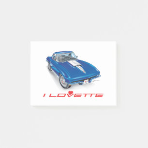 Bloco De Notas Adesivos de design de carro exclusivo I LOVETTE