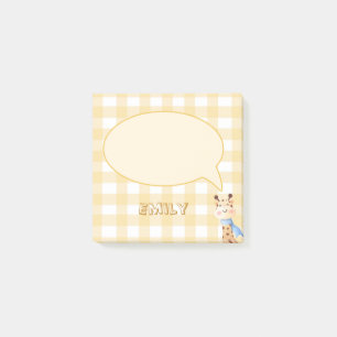 Bloco De Notas Adesivos de notas Post-It laranja pastel xadrez fo