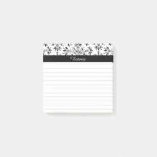 Bloco De Notas Adesivos Florais Vintage Personalizados 3" x 3"
