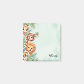 Bloco De Notas Adesivos Personalizados de Amigos da Selva em Aqua