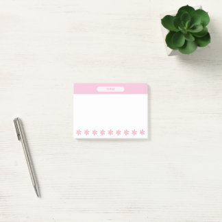 Bloco De Notas Adesivos Post-it Florais Rosa Pastel Fofos