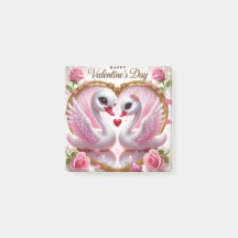 Adesivos Rosa de Dia dos Namorados Cisne Fofo