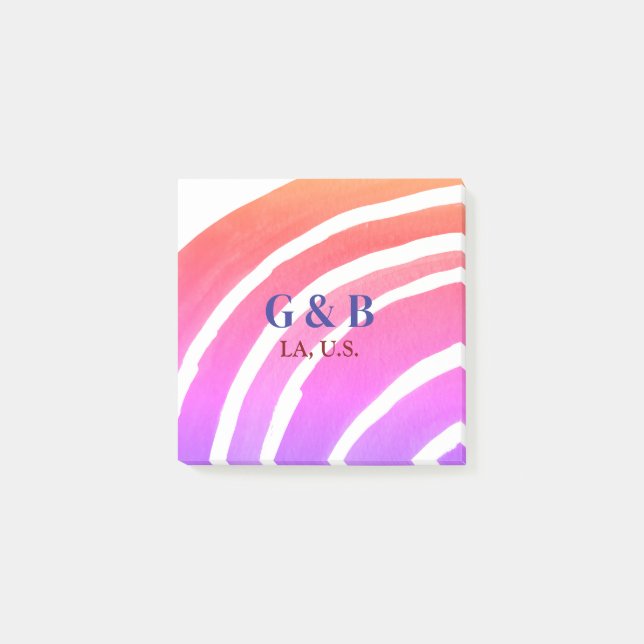 Bloco De Notas Adição de casal do arco-íris amarelo rosa (Frente)