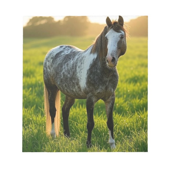Bloco De Notas Adicionar Foto de Cavalo Personalizar (Frente)