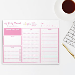 Bloco De Notas Adicionar logotipo personalizado, cor-de-rosa do P