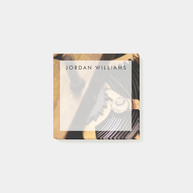 Bloco De Notas Adicionar Seu Nome| Abstrato de Mecânica (Frente)