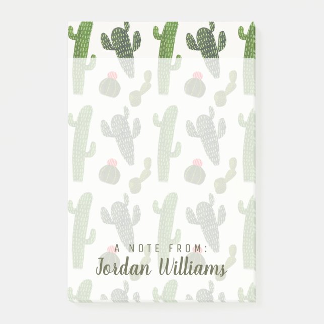 Bloco De Notas Adicionar Seu Nome| Coleção Llamarama| Cactus (Frente)