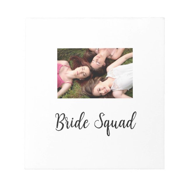 Bloco De Notas Adicione o seu nome de foto: bridesmaid squad brid (Frente)