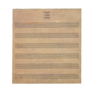 Bloco De Notas Adicione Seu Logotipo Folha de Música em Branco Vi