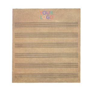 Bloco De Notas Adicione Seu Logotipo Folha Música Antiga em Branc