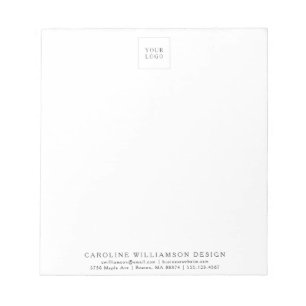 Bloco De Notas Adicione Seu Logotipo Minimalista Branco Branding