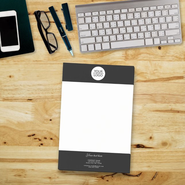 Bloco De Notas Adicione seu logotipo Texto personalizado Promoção (Criador carregado)