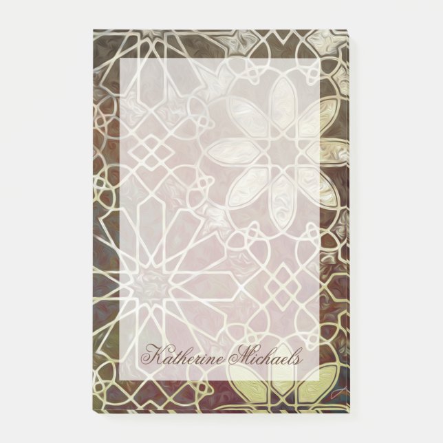 Bloco De Notas Adicione seu nome | Azulejos Místicos II (Frente)