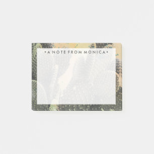 Bloco De Notas Adicione seu nome   Desert Cactus   Frente Verde