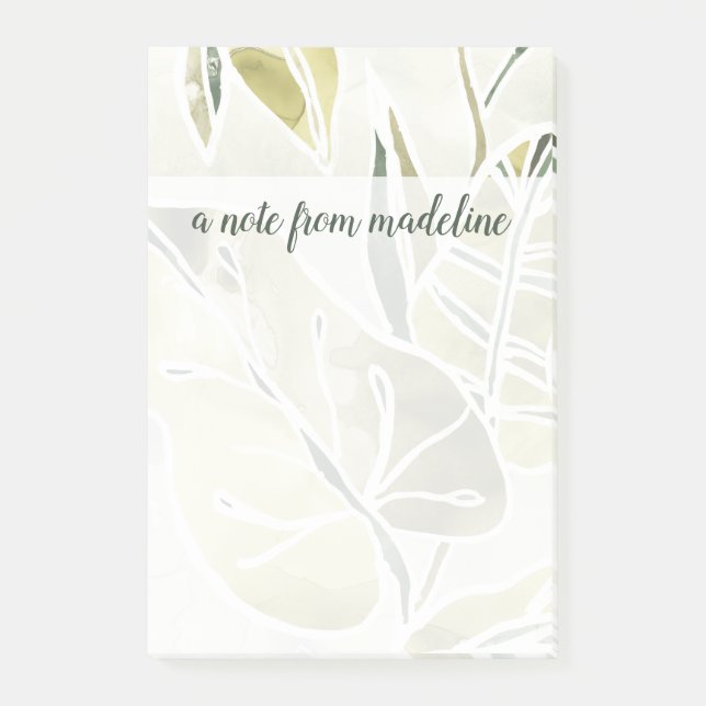 Bloco De Notas Adicione seu nome | Folhas De Batik (Frente)