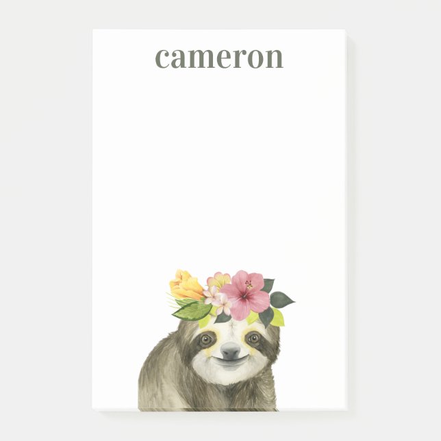 Bloco De Notas Adicione seu nome | Halo tropical | Lama Doce (Frente)