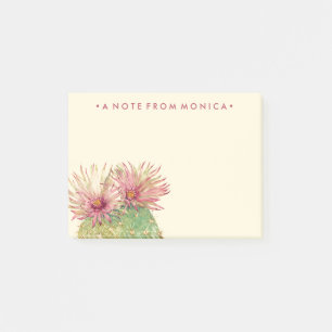 Bloco De Notas Adicione seu nome Lossóis Rosa Cactus