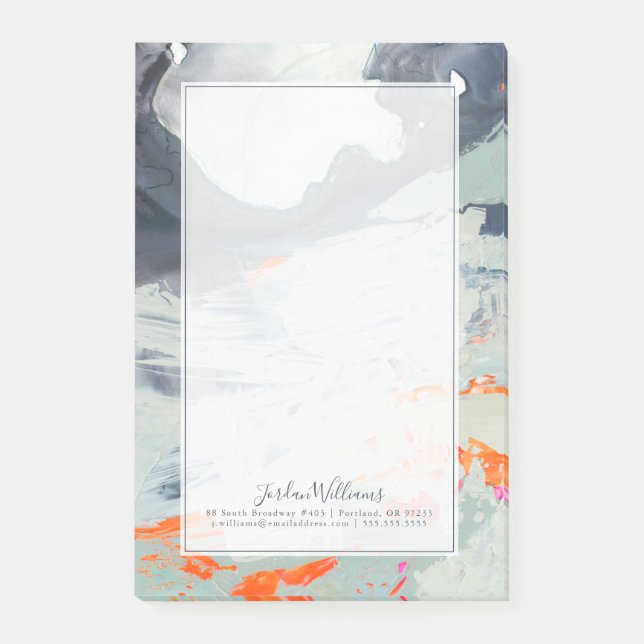 Bloco De Notas Adicione seu nome | Mar Polifônico - bege (Frente)