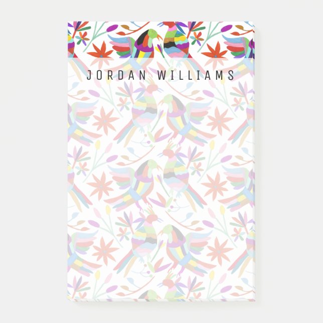 Bloco De Notas Adicione seu nome | Moderno Otomi Design III (Frente)