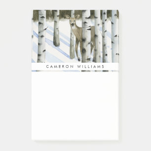 Bloco De Notas Adicione seu nome   Veado em neve