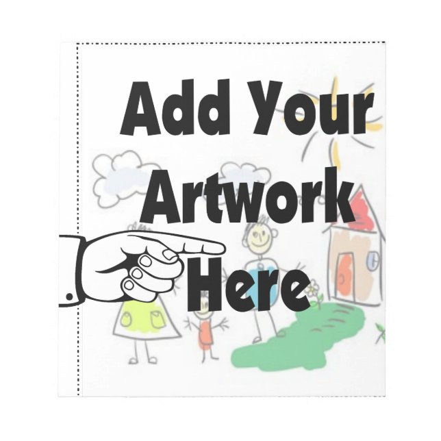 Bloco De Notas Adicione seu próprio Trabalho de arte ou Trabalho  (Frente)