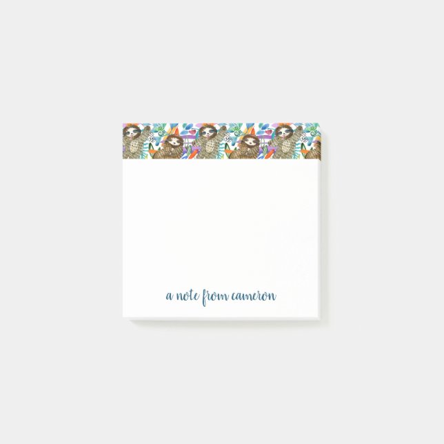 Bloco De Notas Adicione seu teste padrão conhecido da preguiça da (Frente)