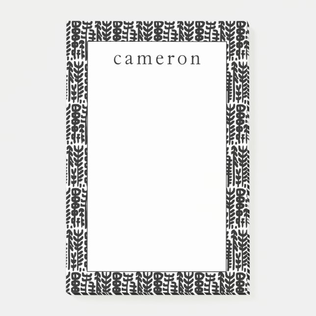 Bloco De Notas Adicione seu teste padrão | de tinta preta (Frente)