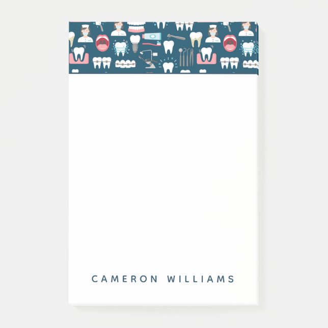 Bloco De Notas Adicione seu teste padrão | dental conhecido do (Frente)