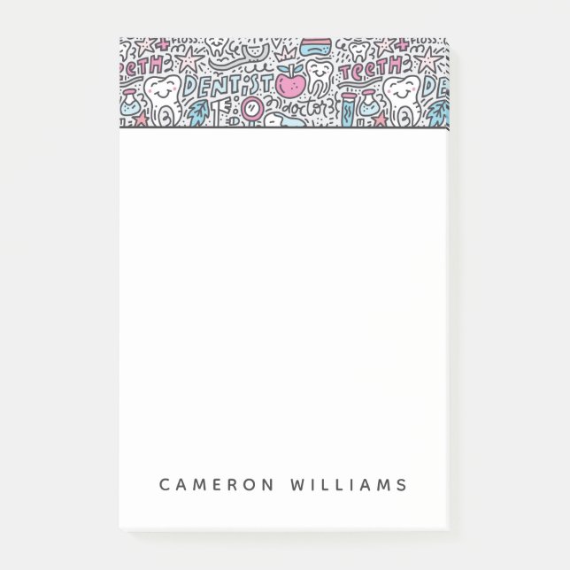 Bloco De Notas Adicione seu teste padrão | dental conhecido dos (Frente)