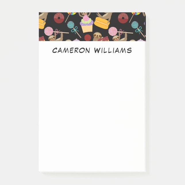 Bloco De Notas Adicione seu teste padrão doce dos deleites da (Frente)