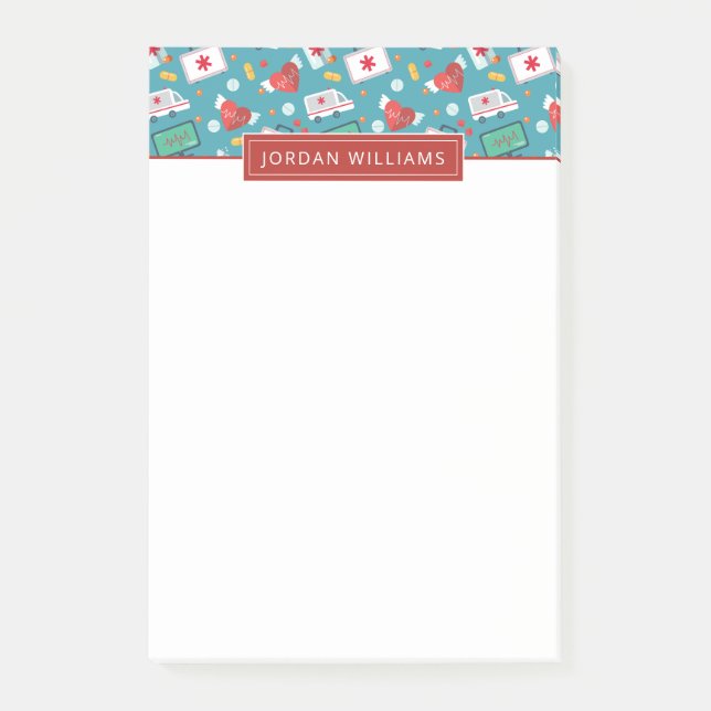 Bloco De Notas Adicione seu teste padrão | médico conhecido do (Frente)