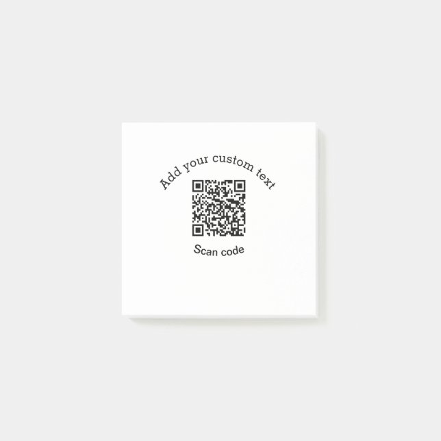 Bloco De Notas Adicione seu texto personalizado código de QR de n (Frente)
