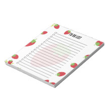 Bloco de Notas Adocicado de Tarefas com Morango