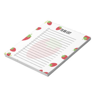 Bloco de Notas Adocicado de Tarefas com Morango